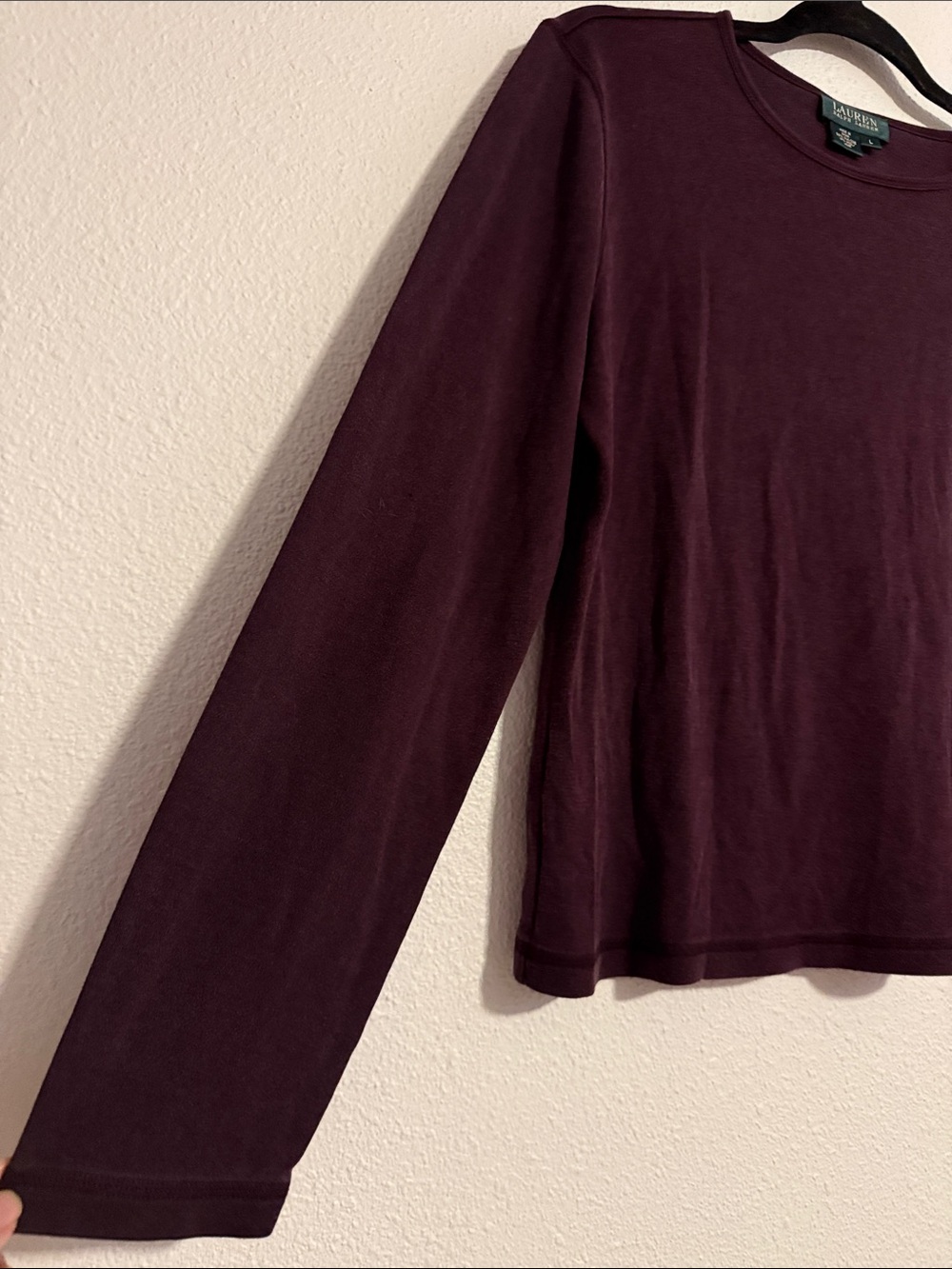Lauren Ralph Lauren Plum Silk and Wool Long Sleeve - Picture 2 of 6